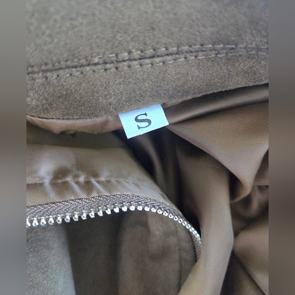 Brown Suede Women's Bomber Jacket Small - Picture 6 of 9